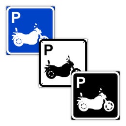 Moottoripy&ouml;r&auml;parkki - kyltit, 200 x 200 mm